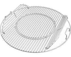 Edelstaal Grillrooster BBQ-System Ø 54.5 cm - Rond Rooster met Handvat voor Weber 57 cm Houtskoolgrills - Pizzasteen Wok Pan