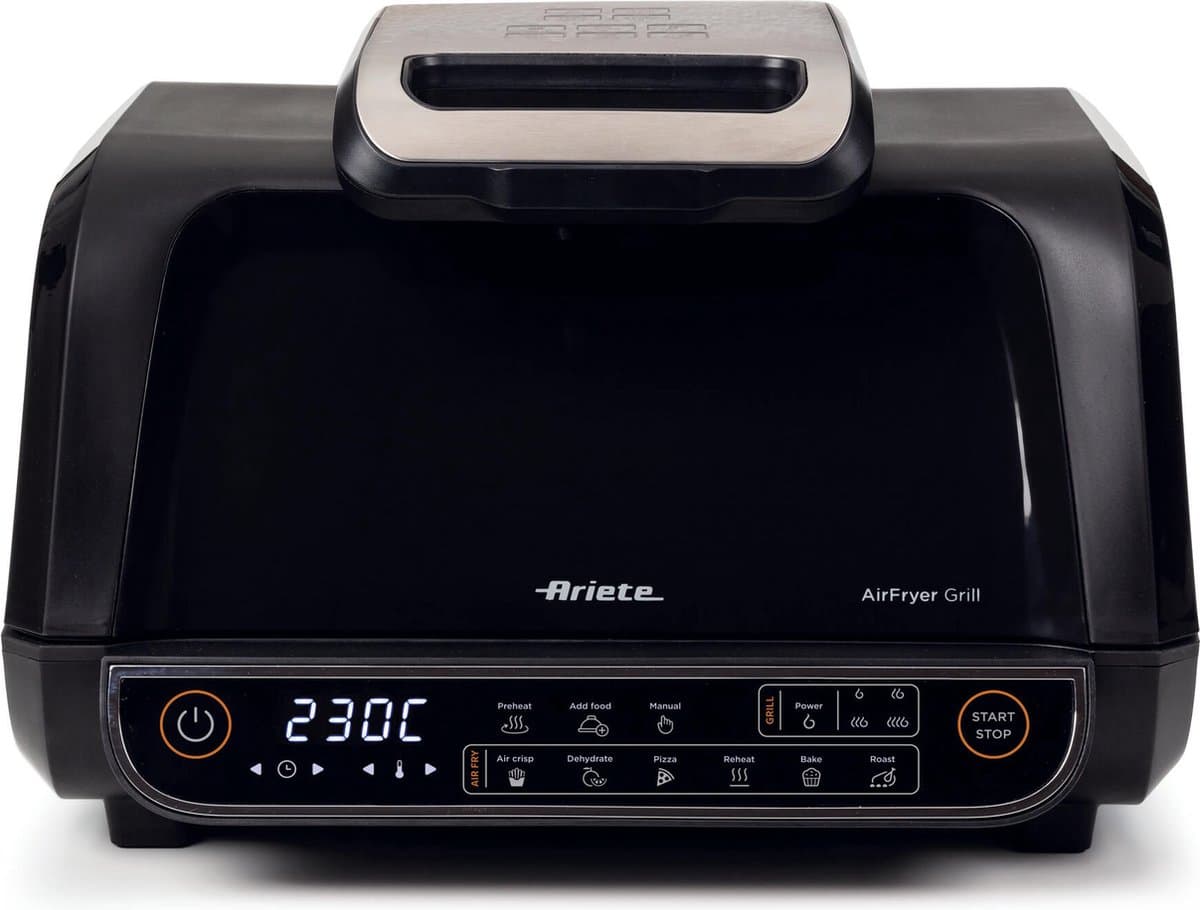 Ariete 4635/00 - Airfryer XXL - 2-in-1 Grill & Hetelucht Friteuse - 8 liter - Zwart — afbeelding 1