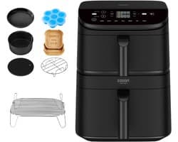 Cosori XXL Airfryer Turbo Tower - 10.8 liter inhoud - 2 manden apart in te stellen - 7 programma's - met Cosori accessoire set — afbeelding 1