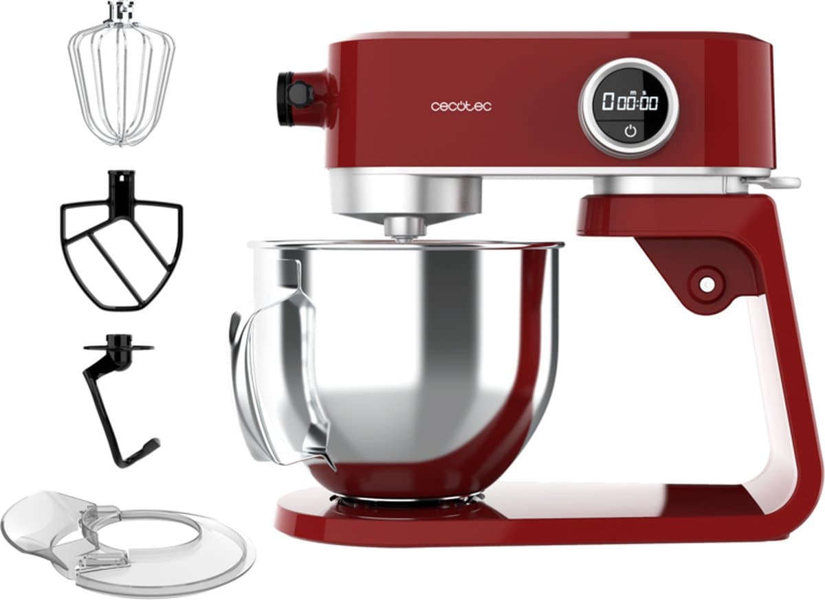 Cecotec Küchenmaschine Twist&Fusion 4000 Luxury Rot. 800 W, Gehäuse aus gegossenem Aluminium, DC-Motor, 8 Geschwindigkeiten, LED-Licht, 5,2-Liter-Schüssel aus Edelstahl — afbeelding 1