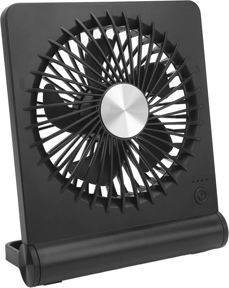 Ventilator - Tafelventilator - Bureauventilator - 3 Instelbare Snelheden - Usb-Oplaadbaar - Draagbare Reisventilator Voor Kantoor, Slaapkamer En Thuis - Zwart — afbeelding 1