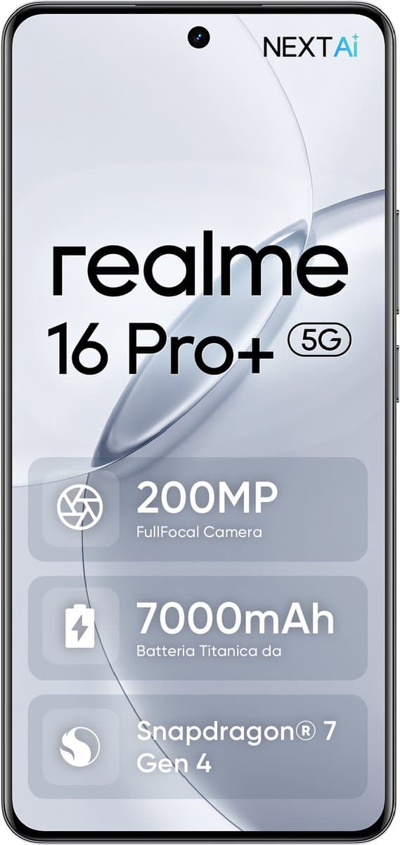 realme 16 Pro Plus 5G Grijs – 12GB+512GB | 200MP Camera | 7000mAh | 80W | IP69 | Snapdragon 7 Gen 4 — afbeelding 1