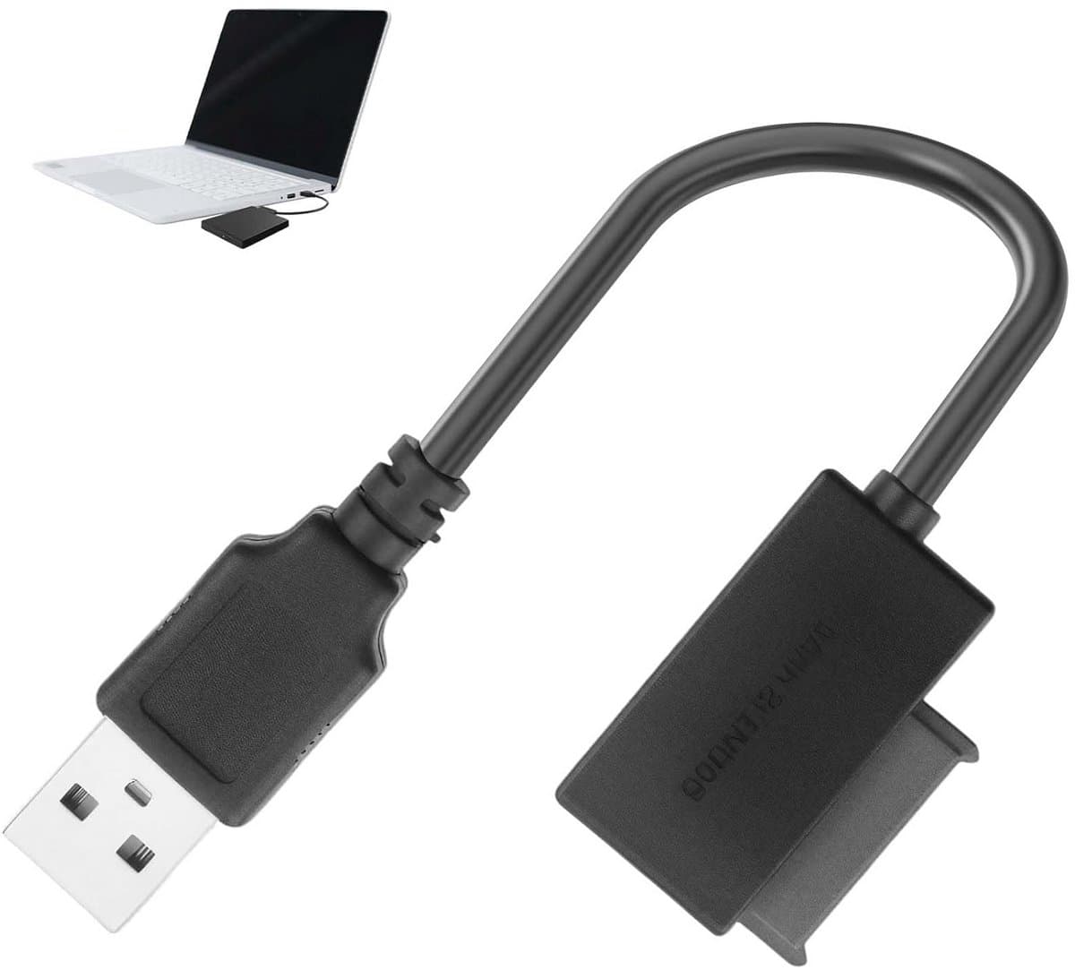 SATA naar USB Adapter - Plug & Play 13-pins Kabel voor Externe HDD, SSD en CD/DVD-ROM Speler — afbeelding 1