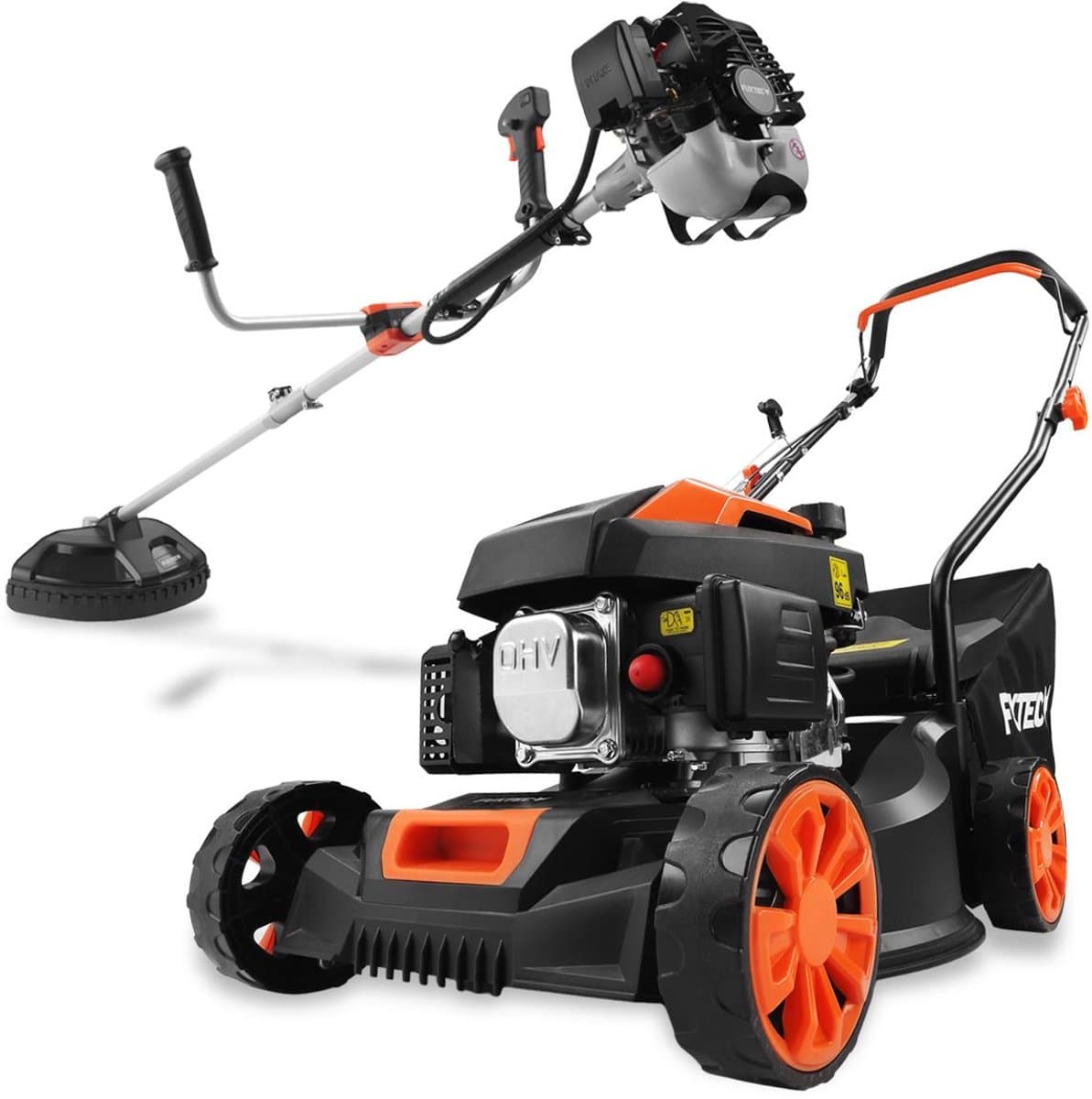 FUXTEC Benzine tuinset – Grasmaaier FX-RM4180 & Bosmaaier FX-MS125 80cc voor gazon en tuinonderhoud — afbeelding 1