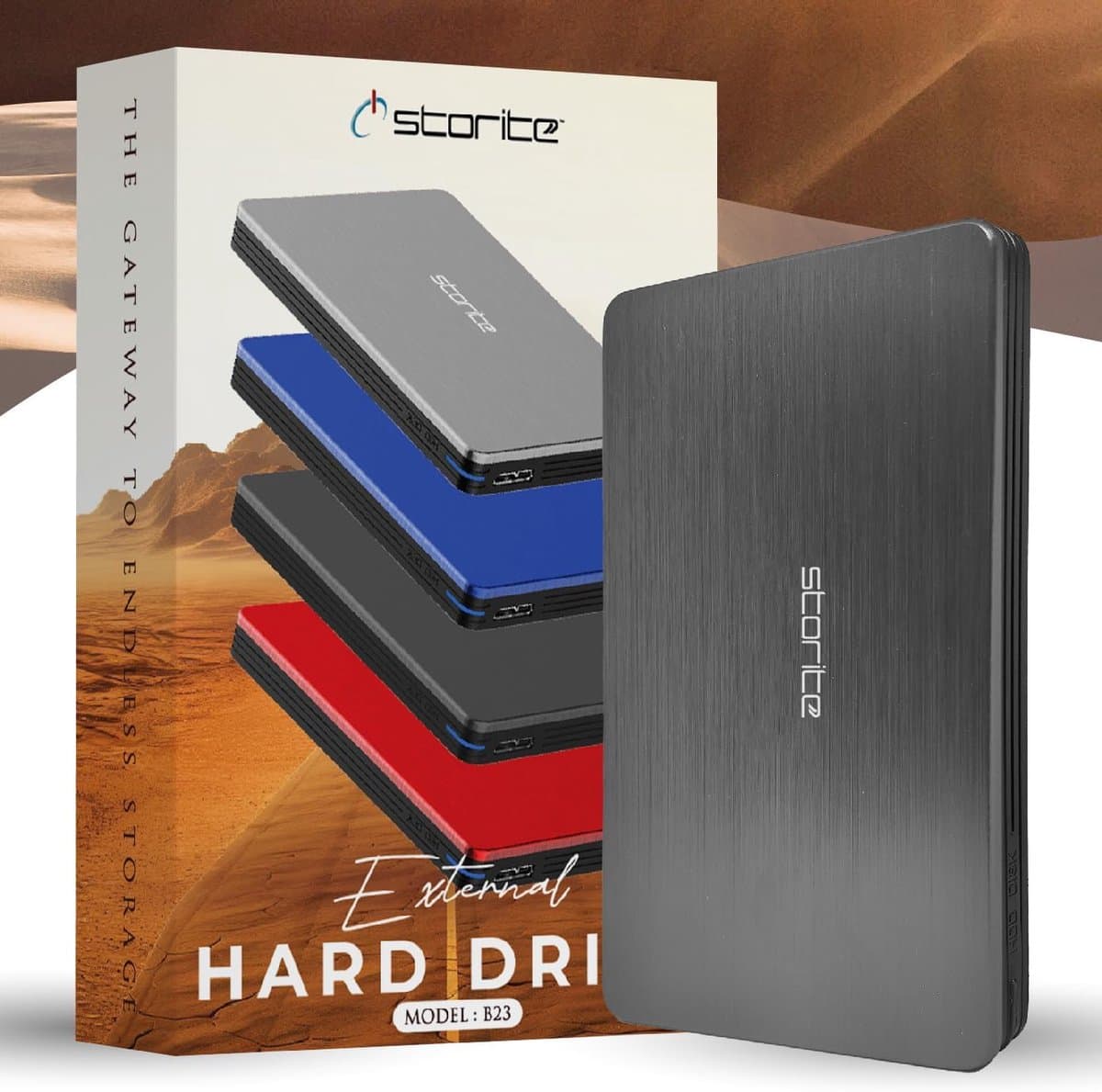 Externe Harde Schijf - Draagbare Opslag - Back-up Gegevens - Snelle Dataoverdracht - 500 GB Capaciteit - Grijs — afbeelding 1