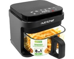 5.8 Quart Air Fryer met 8 Voorgeprogrammeerde Kookstanden en Transparante Frituurmand