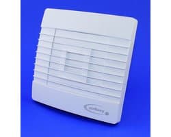 Badkamerventilator 100 mm met Vochtsensor en Timer | Stille Wandventilator Wit