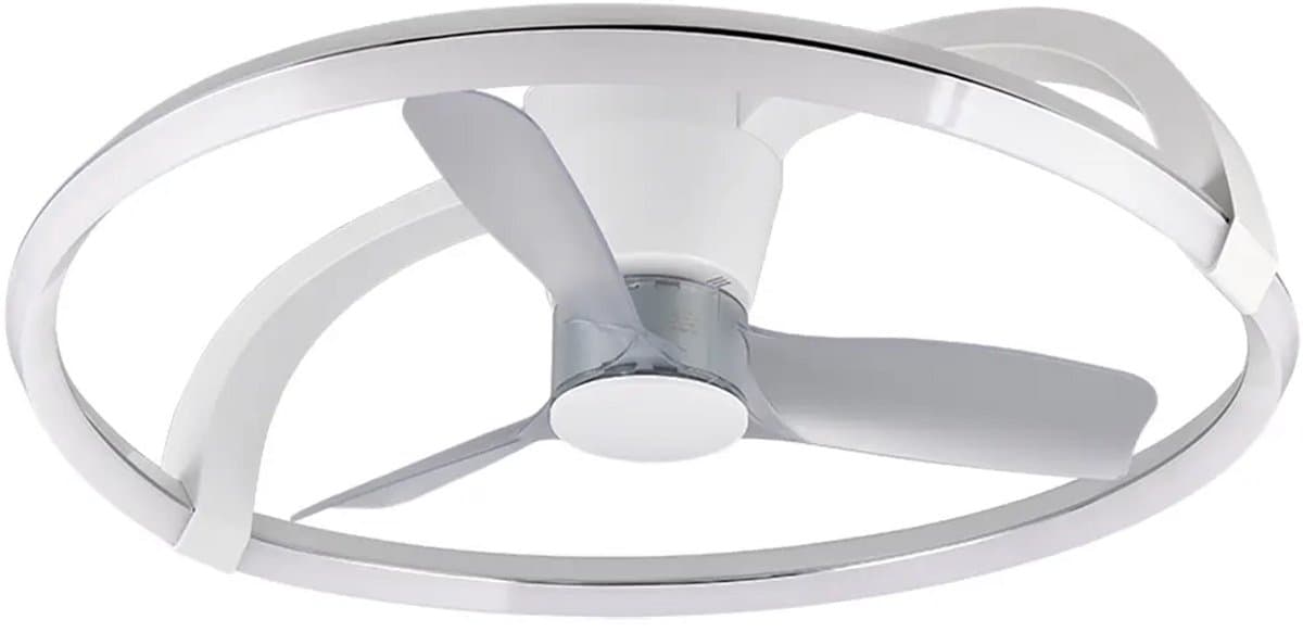 REALITY STOCKHOLM - Plafondventilator - Wit mat - incl. 1x SMD 37 W - Licht apart schakelbaar - Afstandsbediening - Dimbaar - Traploos instelbare lichtkleur - Niet externe dimmerbaar - Timer - Zomer- en wintermodus - 6 snelheidsniveaus — afbeelding 1