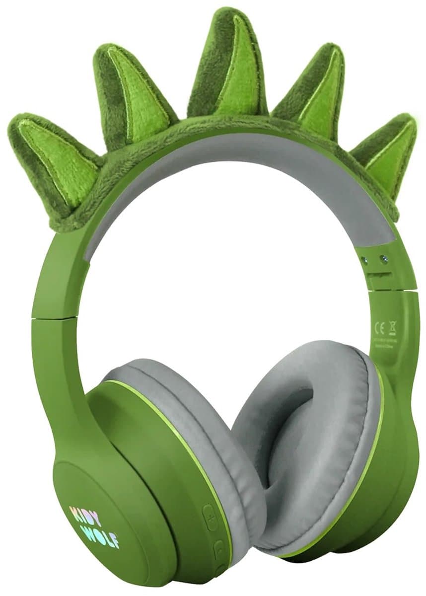 KIDYWOLF KIDYEARS Kinder Koptelefoon Dino – 85dB, Bluetooth & Jack, Opvouwbaar, Magnetische Oortjes, 4+ — afbeelding 1