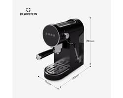 Klarstein Espresso koffiezetapparaat met melkopschuimer, 0,9 L retro mini-espressomachine met filterhouder, klein 1360 watt koffiezetapparaat, koffiemachine voor cappuccino, latte & macchiato