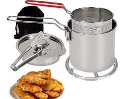 Mini Friteuse - Compact Frituur - Feestjes Thuis - Spatvrij Frituren - 1.2 Liter - Zilverkleurig