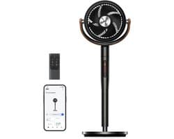 Stille Staande Ventilator - Luchtcirculator - Ruimte Koelen - Omni-directionele Oscillatie - 110 cm Hoog - Zwart