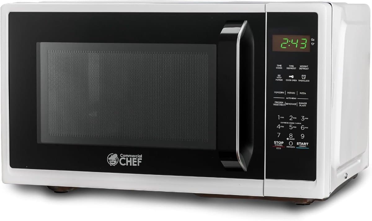 Kleine magnetron - Compact apparaat - Snel opwarmen - Digitaal display - 37 x 48 x 27 cm - Wit — afbeelding 1