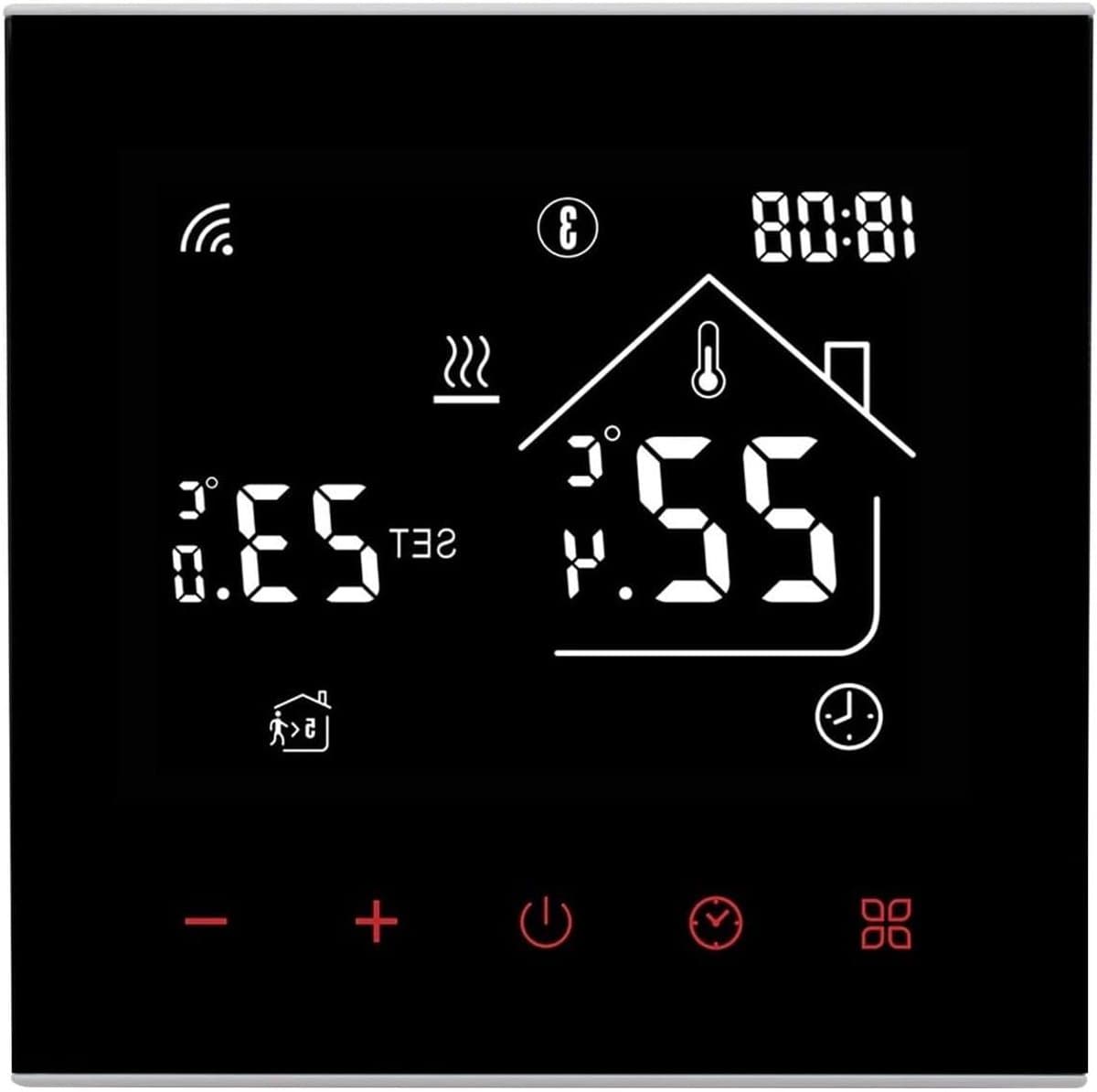 Slimme Thermostaat - Vloerverwarming Bediening - Energie Besparen - App Bediening - AC 90-240V - Zwart — afbeelding 1