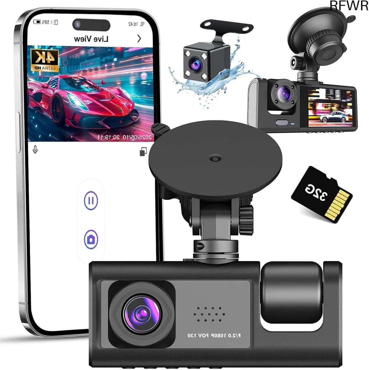 Dashcam Auto - Autocamera Opname - Verkeersveiligheid Verbeteren - 170 Graden Groothoek - 32GB Kaart - Zwart — afbeelding 1