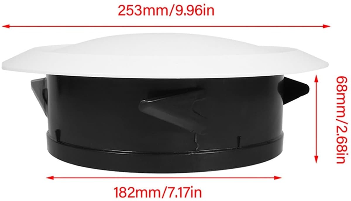 aladdien - Ventilatiegrille Rond - Verstelbare Plafondventilator - Afvoerplug - 200 mm - Luchtcirculatie Accessoire - Efficiënt en Stil - Geschikt v... — afbeelding 1