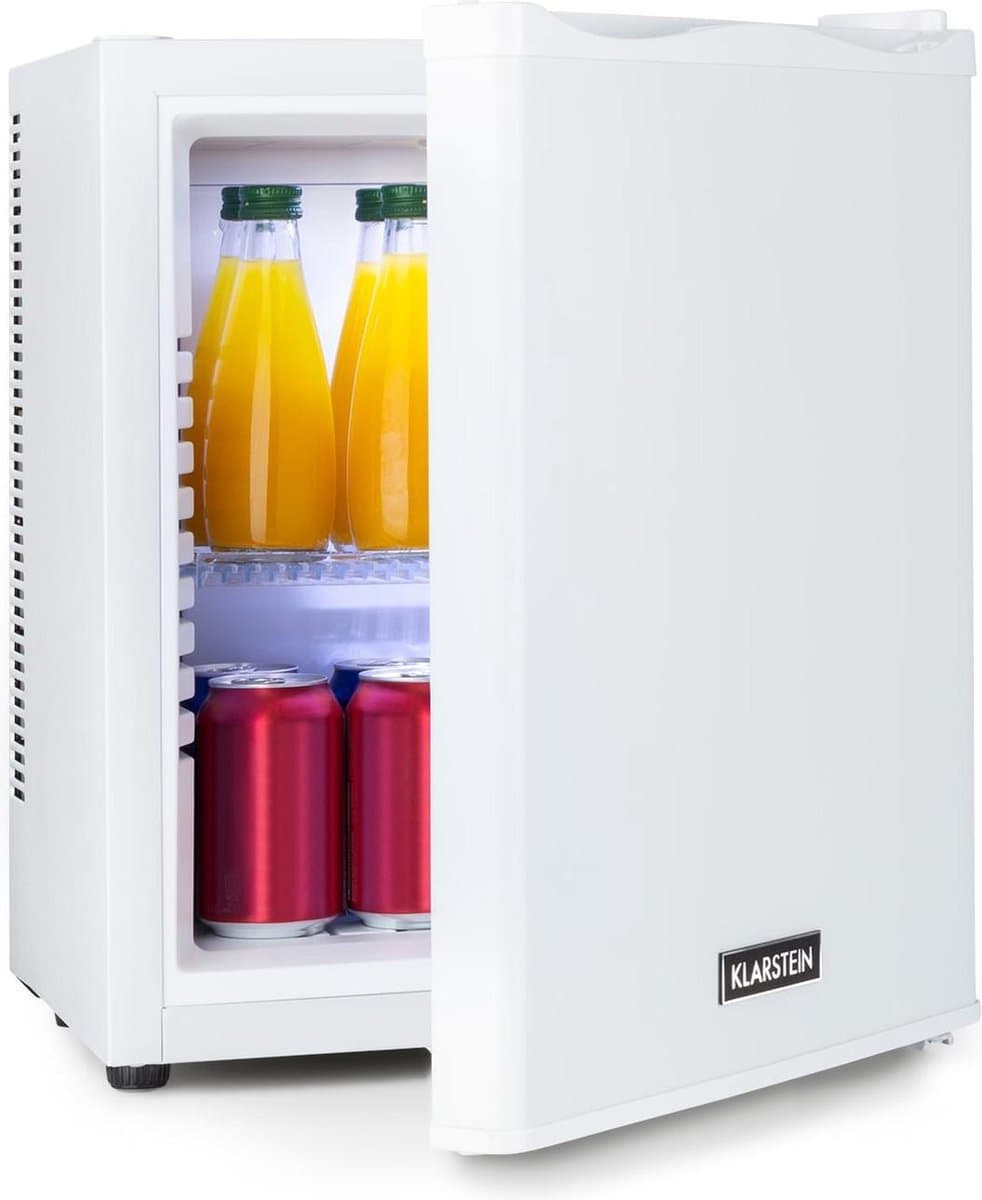Klarstein Minibar Happy Hour 5-15°C geruisloos 23 dB ledverlichting - Minikoelkast - 23L - voor Hotelkamer voor Partykelder - Stil Compact - Mini Fridge Kleine Koelkast Hotelkoelkast Drankkoeler Compact Koelkast — afbeelding 1