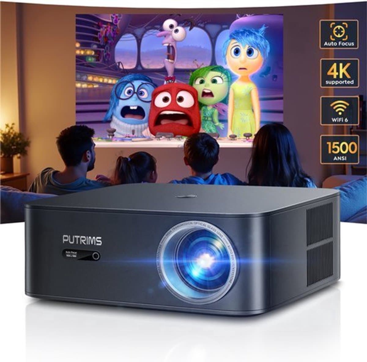 Beamer - Full HD 1080P - Bluetooth WiFi - 1500 ANSI - Voor Thuisbioscoop — afbeelding 1