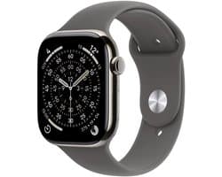 Apple Watch 11 - Wifi + 5G - 42mm - Natural Titanium Case with Stone Grey Sport Band - S/M
