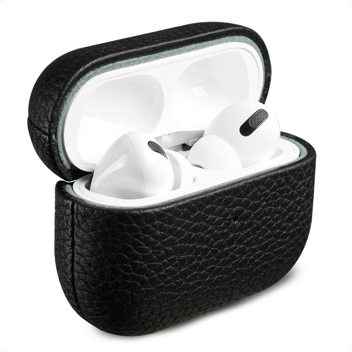 Accezz Echt Leren Case - Hoesje geschikt voor AirPods Pro 2 / Pro 2 (2022) - Zwart — afbeelding 1