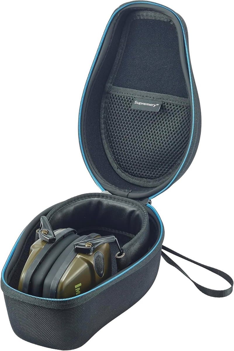 Earmuff Case voor Veilig Transport en Opberging van Oorkappen - Robuuste Beschermende Tas in Zwart-Blauw — afbeelding 1