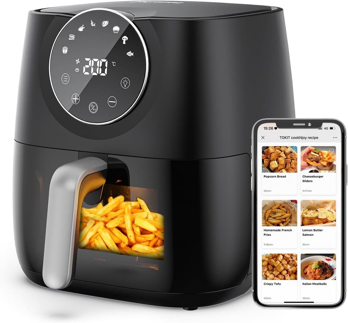 XXL Heteluchtfriteuse 5,7 Liter met Touchscreen en 100+ Recepten — afbeelding 1