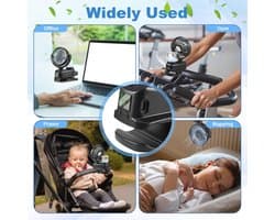 Mini-ventilator met Clip, 4 Snelheden, USB Oplaadbare Tafelventilator voor Thuis en Kantoor