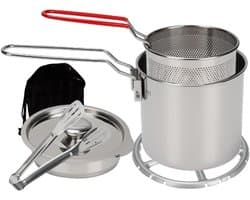 Werkbladfriteuse - Kleine frituurpan - Thuis koken - Spatwaterdicht frituren - 12 liter inhoud - Zilverkleurig