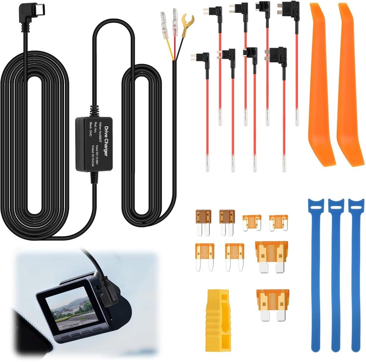 Solidchoice - USB-C Hardwire Kit voor Dashcam 12-24V — afbeelding 1