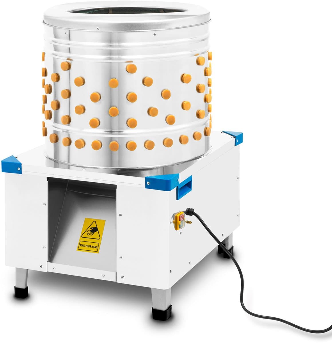 VERTES plukmachine voor pluimvee van roestvrij staal, pluimveeplukmachine met een capaciteit tot 540 kg/u en een vermogen van 1500 watt, 180 plukvingers, plukmachine voor eenden, natte plukmachine, koudwateraansluiting, uitwerpplad — afbeelding 1