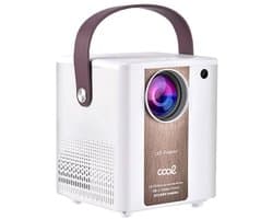 SnelShoppen - Cool Rainbow ANSI LED-projector, compact wifi FullHD 3000 lumen, wit voor feesten, camping, kinderen, tuin, en meer