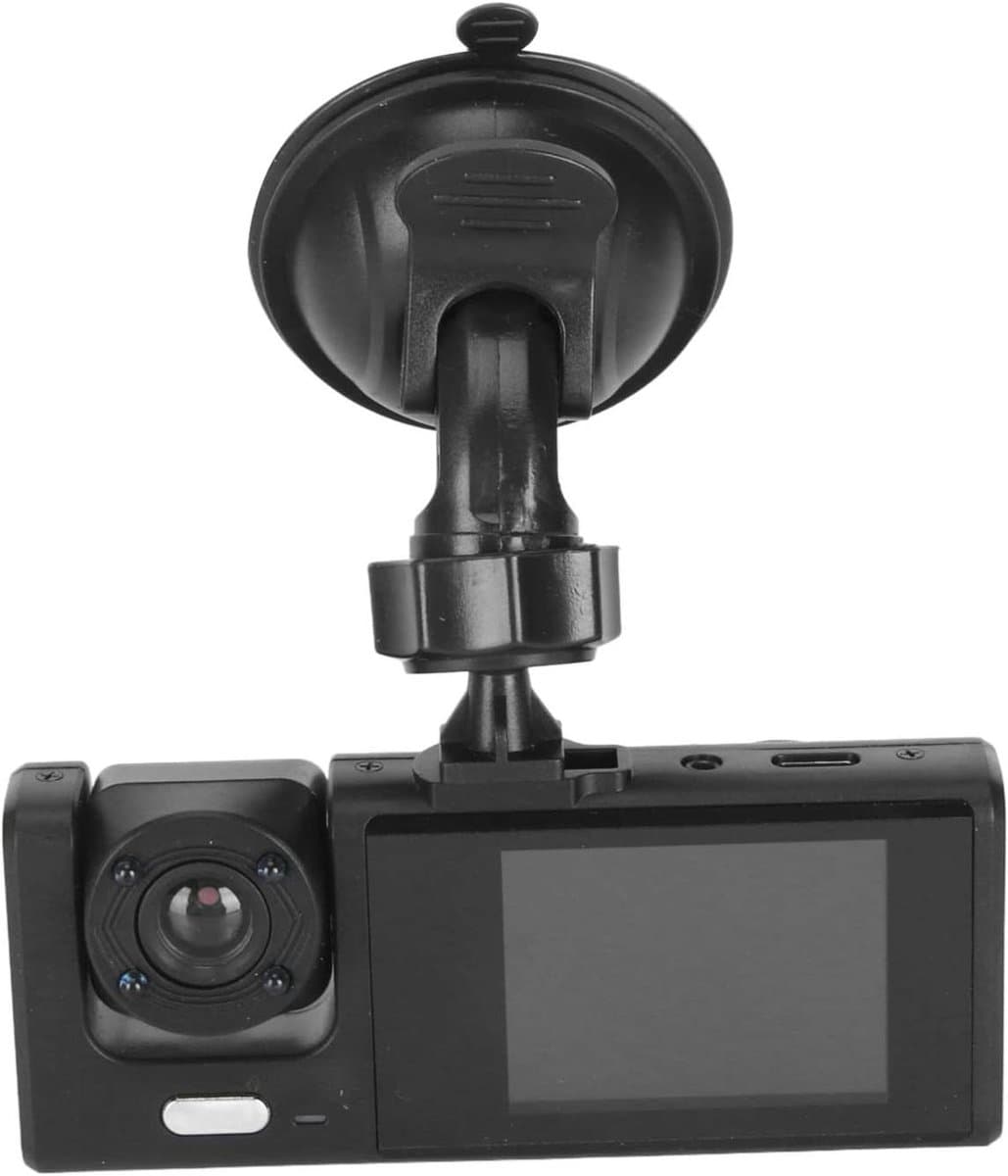 Dashcam met 3 Lenzen - Autorijrecorder Drievoudige Camera - Veilige Autoritten - IR-nachtzicht Binnen - 2 inch LCD - Zwart — afbeelding 1