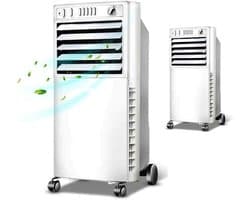 Sproeiventilator - Verdampingskoeler Mobiele Airco - Buitenkoeling en Luchtbevochtiging - 80 Graden Oscillatie - 65W - Ivoor Wit