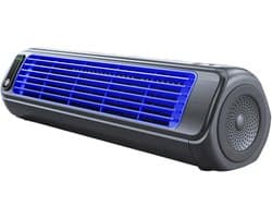 Stille Staande Ventilator - Geruisloze Koeler - Kamertemperatuur Verlagen - Vleugelloos Ontwerp - 9D x 10W x 9H cm - Grijs