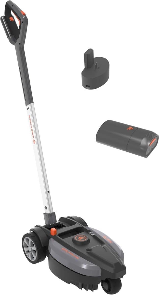 Accu Grasmaaier - Stedelijke Tuin - Gazon Onderhoud - Draaibaar Scharnier - 23 cm Snijdbreedte - Zilver Zwart — afbeelding 1