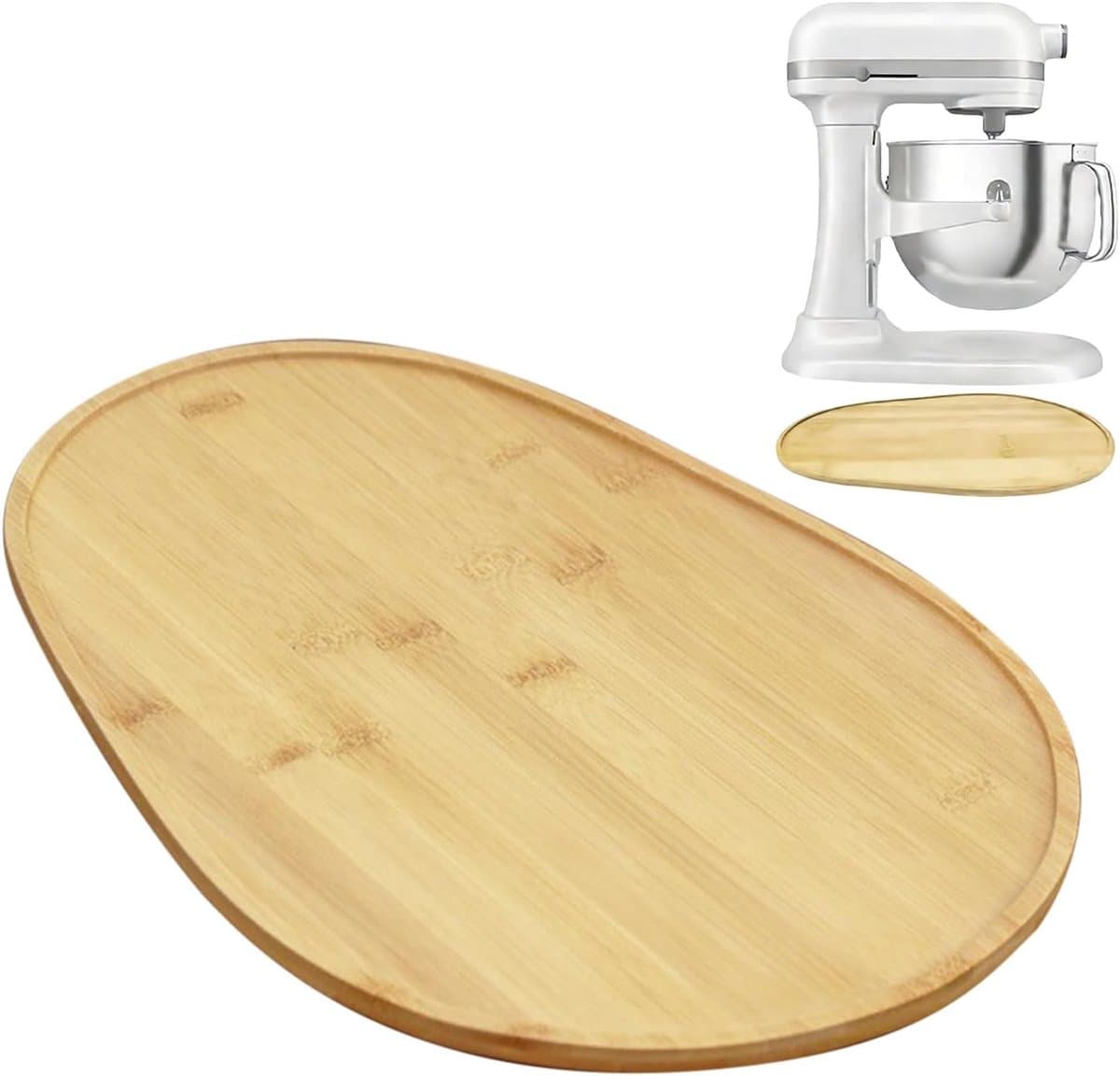 Keukenmixer Schuiver - Apparaat Glijmat - Apparaten Verplaatsen - Beschermt Werkbladen - 38.7 x 27.5 cm - Houtkleur — afbeelding 1
