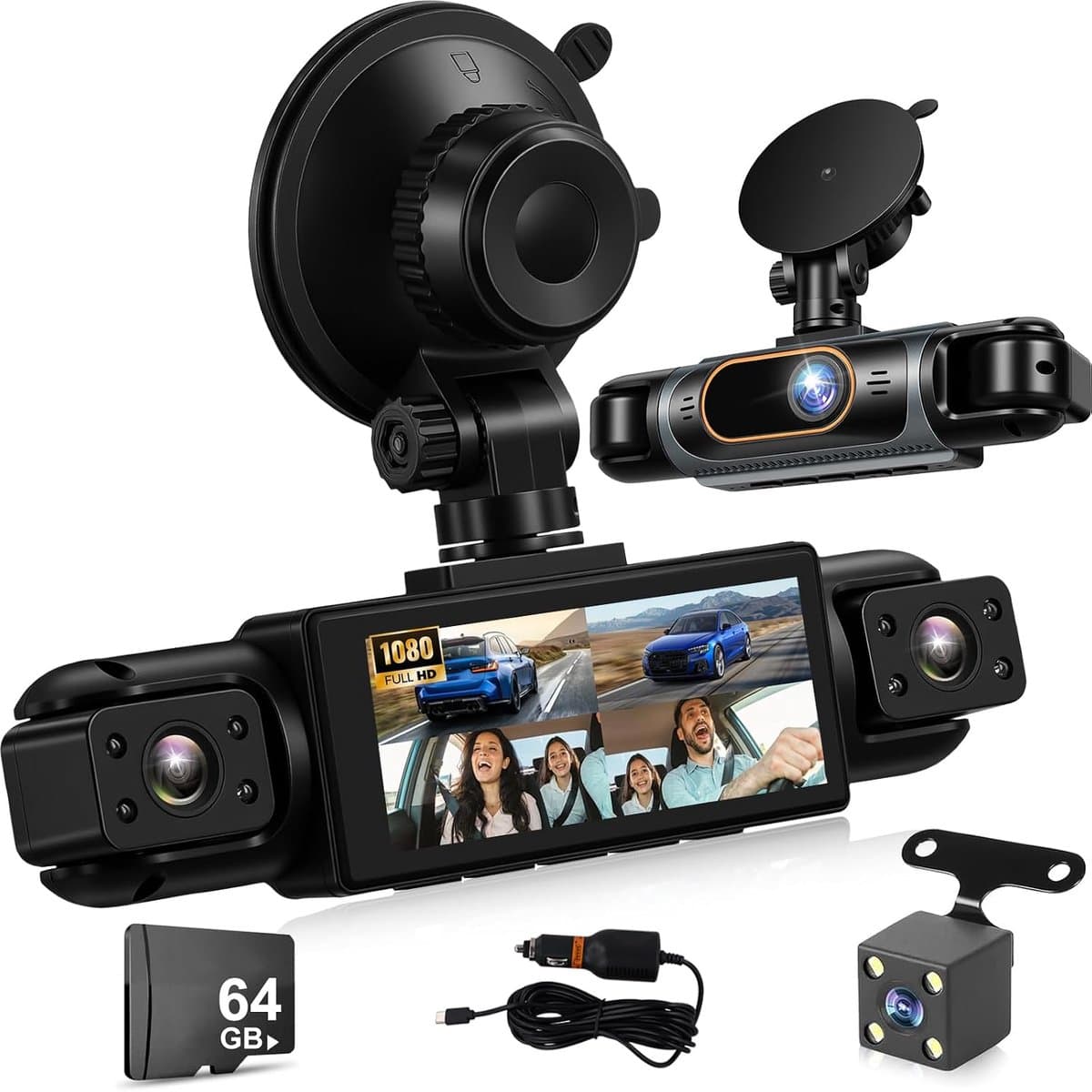 NHOPEEW 1080P 3,16 inch dashcam auto 150° groothoek gesp - ShopVlot — afbeelding 1