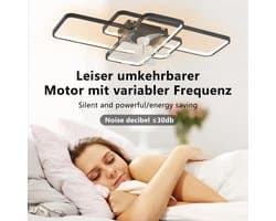 Stille Plafondventilator met LED Verlichting en Afstandsbediening - Dimbaar met 6 Windsnelheden