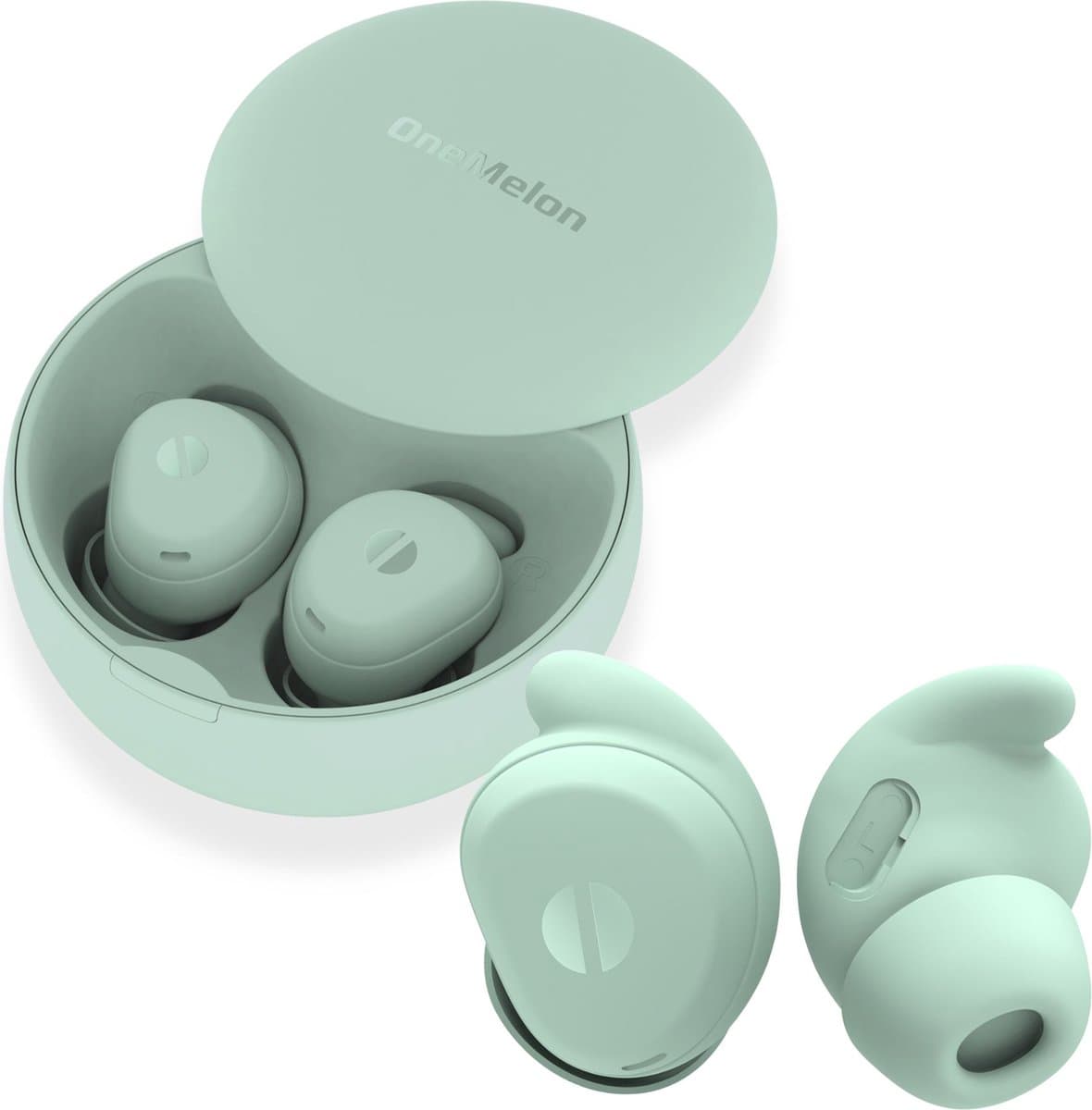 OneMelon Drops - draadloze oordopjes - kleine oordopjes - bluetooth 5.3 oortjes o.a. voor slapen - ANC en Transparency mode - ENC microfoon - touch bediening - usb-c - draadloos opladen - slaapoordopjes - sleep mode — afbeelding 1