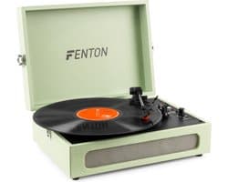 Retro Platenspeler Bluetooth in & out - Fenton RP118 - Model 2025 - Geschikt voor alle platen - Ingebouwde speakers - Groen