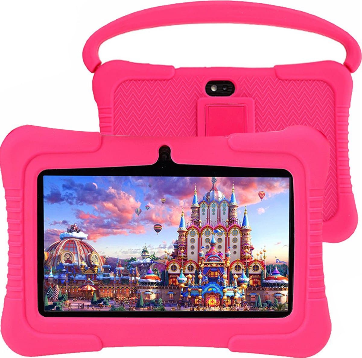 ZINLY® Kindertablet - Tablet - 7 inch - Android 10.0 - Langdurig gebruik - Kids Proof - Kinder tablet voor kinderen vanaf 3 jaar Incl beschermhoes & Ouderlijk Toezicht App - Roze — afbeelding 1