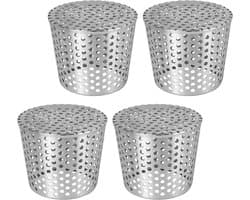Set van 4 RVS Afvoerbuizen Beschermers 90-110 mm - Bladfilter voor Buiten, Terras en Plat Dak