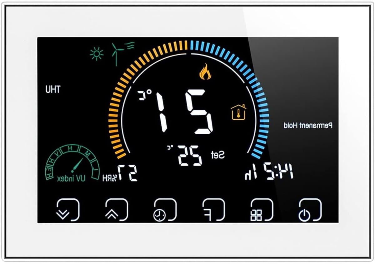 Slimme Thermostaat - Temperatuurregelaar - Comfortabel Huis - App Bediening - 86mm Box - Zilver — afbeelding 1