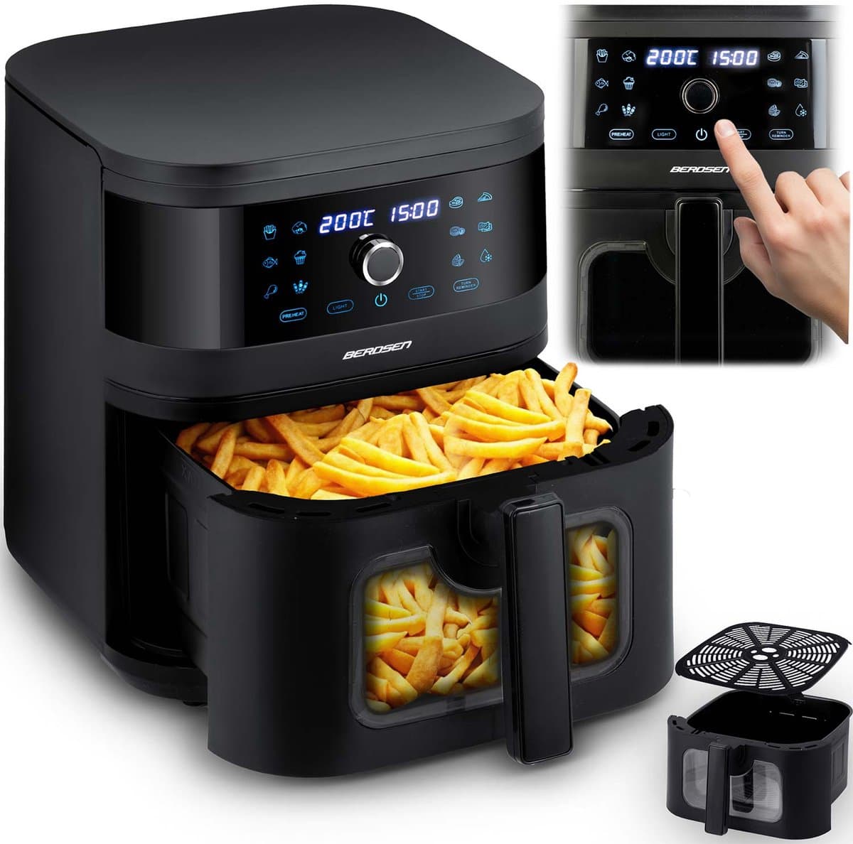 Berdsen BD-661 - Heteluchtfriteuse - 8L - 1700W - LED-scherm — afbeelding 1