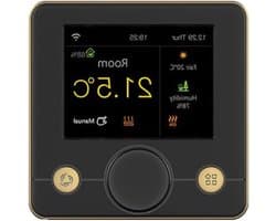 Slimme thermostaat - Wifi regelaar - Energie besparen - Spraakbesturing compatibel - 10x10x6 cm - Zwart