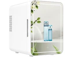 EAFC Skincare Fridge - Mini Koelkast - Make-up Koelkast met Spiegel - Beauty Fridge met Spiegel en 3 Standen Ledverlichting - Cosmetica - 4 Liter
