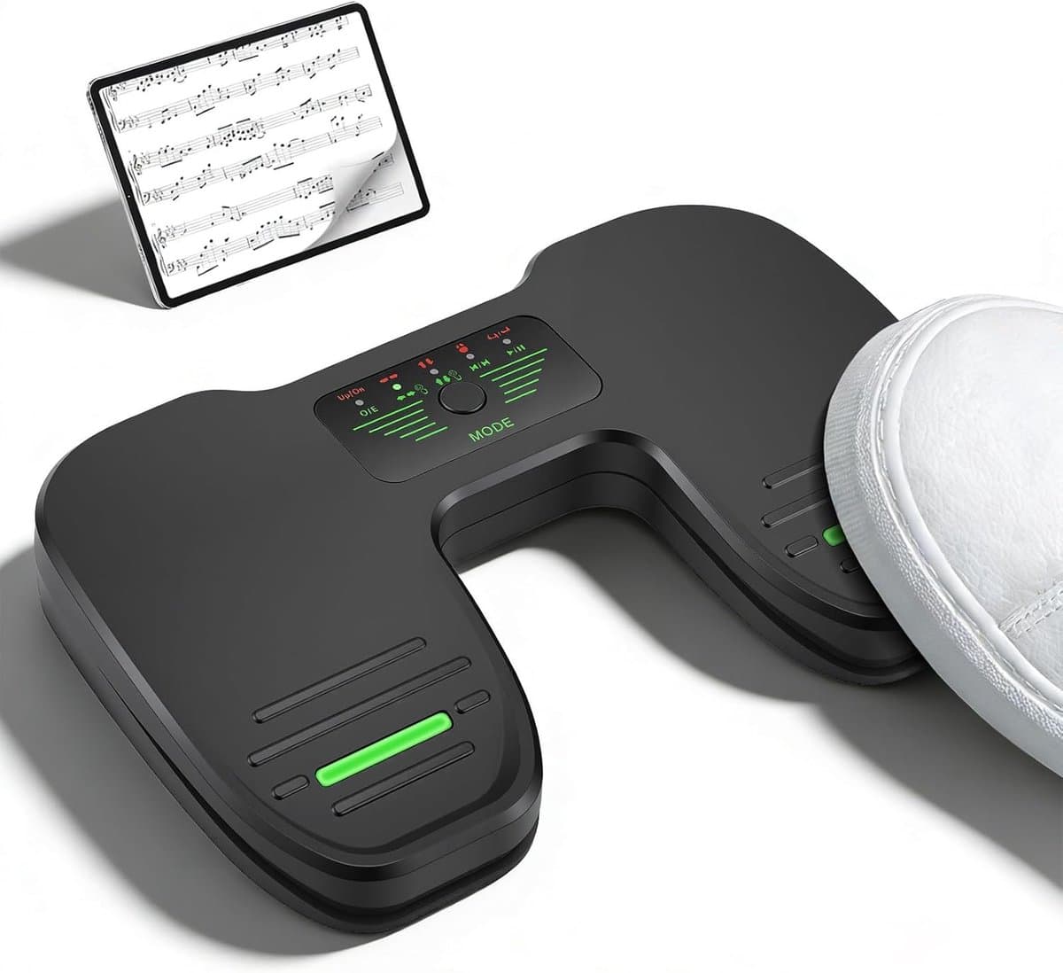Bluetooth-voetschakelaar, draadloze bladerschakelaar, geschikt voor smartphones en tablets, oplaadbare Bluetooth-voetschakelaar, draagbare voetschakelaar, compatibel met iOS- en Android-systemen — afbeelding 1