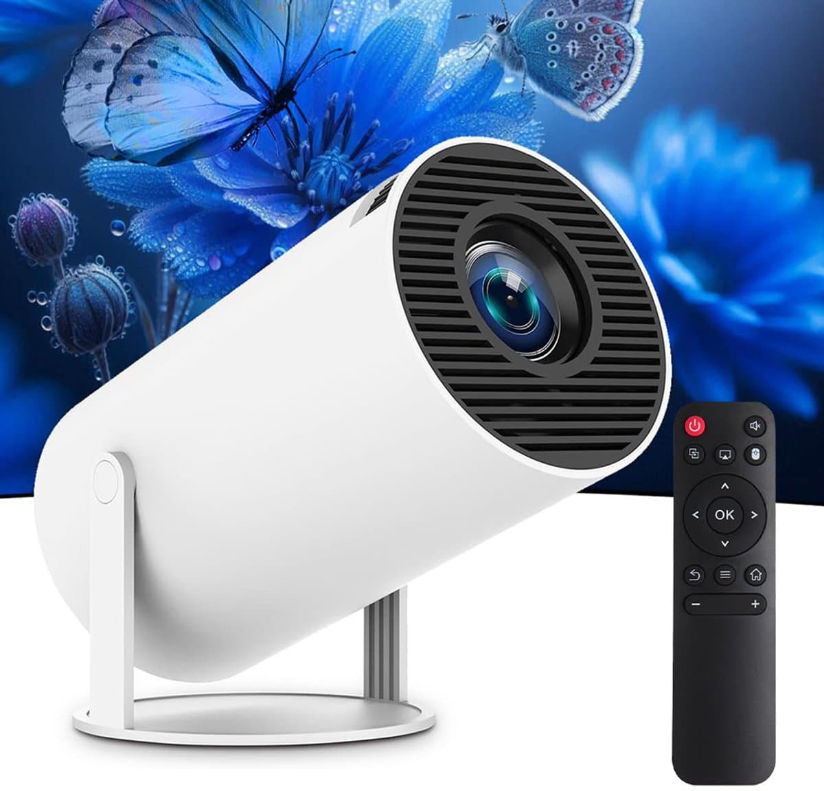 Projector - Mini Beamers - Draagbare Projector - 4K Support - BT 5.0 - 120 ANSI Lumen - Home Cinema - Wit — afbeelding 1