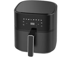 6.5L Airfryer 625A - Kompakt Heteluchtfriteuse met Metalen Binnenmand - 1700W Rapid Air-technologie - Zwart - 8 programma’s en touchscreen - Eenvoudig schoon te maken