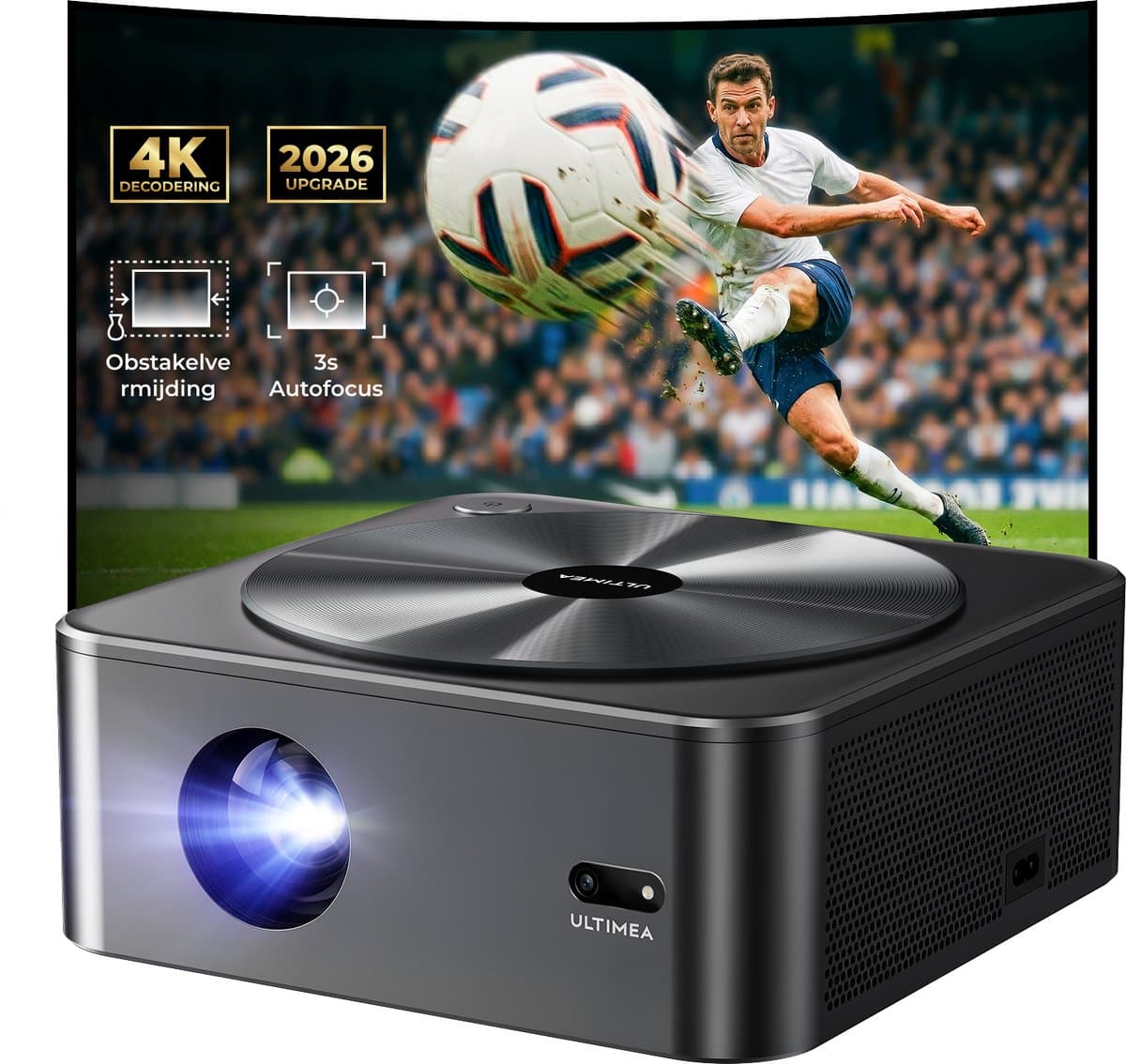 ULTIMEA Apollo P40 - Smart Projector, Native 1080P met Autofocus&6D Trapeziumcorrecti, 700 ANSI Lumen, 4K Thuisbioscoop Beamer, Zwart — afbeelding 1
